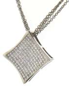 Masterpiece 18kt Square Cluster Diamond Pendant on Chain