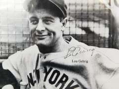 Gehrig & DiMaggio Photo w/Repro Autographs & COA