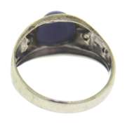 Fantastic Oval Cab Blue Linde Sap and Diamond Ring