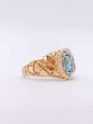 14kt Gold Blue Topaz Nugget Ring