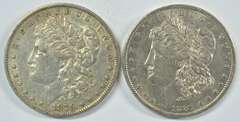 Better 1879-O & 1881-O Morgan Silver Dollars. Nice
