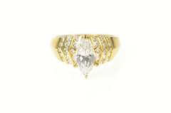 14K Yellow Gold Marquise Classic Flashy Travel Engagement Ring