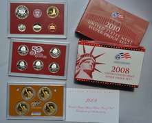 2008 & 2010 US Mint Silver Proof 2 Sets