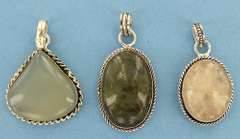 Silver and Natural Stone Pendants