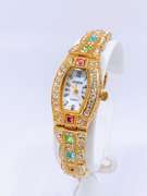 Ladies Geneva & Gemstone Watch, 18kt Gold Plated