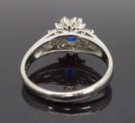 Platinum Sapphire & Diamond Ballerina Ring