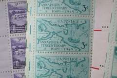 30 Mint 3 Cent US Comm Stamp Sheets 1940-50 Era