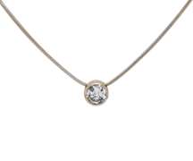 Stunning 14kt WG Diamond Solitaire Pendant Necklace