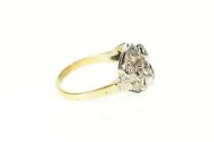 14K Yellow Gold Art Deco 0.88 Ctw Ornate Diamond Statement Ring