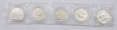 Lot (5) 1999 China 10 Yuan - 1 Oz .999 Fine Silver Pandas