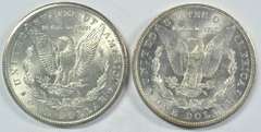 Choice BU 1899-O and 1904-O Morgan Silver Dollars