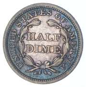 1848 Seated Liberty Half Dime