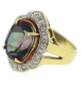 18kt Yellow Gold Mystic Topaz and Diamond Accent Ring