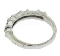 Remarkable 14kt WG Baguette and Round Brilliant Cut Diamond Ring