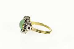 14K Yellow Gold Victorian Turquoise Diamond Engagement Ring