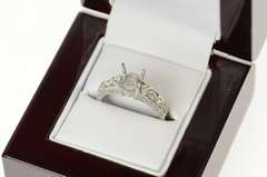 18K White Gold 0.30 Ctw Diamond 6.8mm Engagement Setting Ring