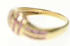 14K Yellow Gold Ruby Channel Knot Design Statement Ring