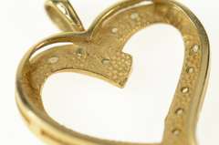 10K Yellow Gold Classic Simple Diamond Heart Love Symbol Pendant