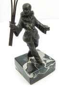 Vintage French Bronze & Lucite Pierrot on Marble Base