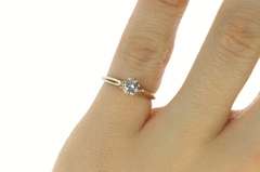 14K White Gold 0.46 Ct Diamond Classic Solitaire Engagement Ring