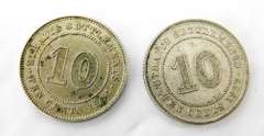 2 - 10 Cent Straits Settlements Coins