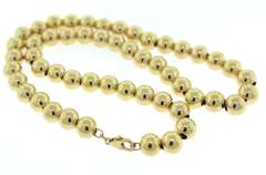 Charming Yellow Gold Bead Ball Necklace