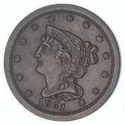 1851 Braided Hair Half Cent