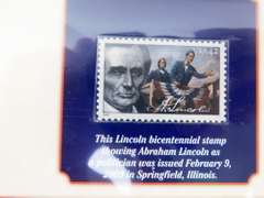 4 Commemorative Stamps with Coins Collector Panels