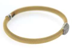 Lustrous Yellow Gold Diamond Bangle Bracelet
