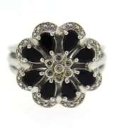 Sterling Silver Floral Saphire color Ring