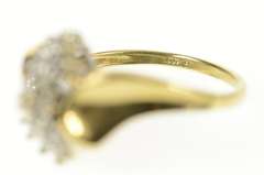 10K Yellow Gold Diamond Cluster Classic Statement Ring