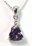 Sterling Silver Color Change Sapphire Necklace
