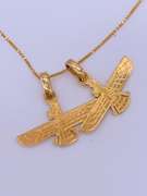 18kt Gold Chain Necklace & Eagle Pendant