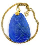 Big Beautiful Blue Lapis Lazuli Pendant & GF Chain