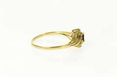 14K Yellow Gold Oval Sapphire Diamond Accent Bypass Ring