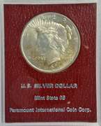 Gem BU 1924 Peace Silver Dollar. MS65 Paramount Hoard