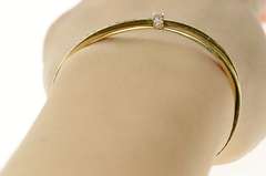 18K Yellow Gold Guy Laroche Amethyst Diamond Bangle Bracelet