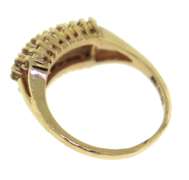 Stunning 14kt Yellow Gold 3-Row Diamond Band
