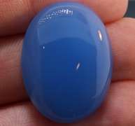 Glowing 34.55ct deep sky blue German Onyx!