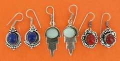 Silver and Natural Stone Earrings