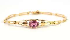 Gorgeous Pink Tourmaline Bracelet in 14KT Yellow Gold