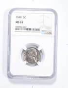 MS67 1948 Jefferson Nickel - Graded NGC