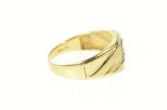 10K Yellow Gold Men's Squared Diamond Graduated Wedding Ring