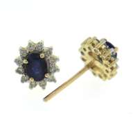 Fabulous Oval Sapphire and Diamond Halo Earrings
