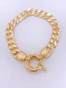 Beautiful 18kt Gold Plated Cuban Link and Greek Key Bracelet