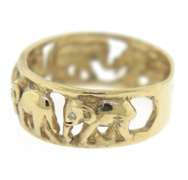 Whimsical 18kt YG Openwork Elephant with Diamond Accents Ring