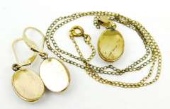 Vintage Gold Filled Jade Necklace & Earrings