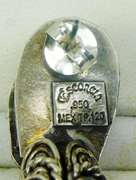 Vintage Escorcia .950 Sterling Turquoise/Coral Snake Earrings