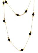 Ideal Yellow Gold Black Bead Necklace