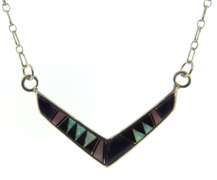 Ervin Hoski Set of Multi Stone Native American Necklace and Earrings